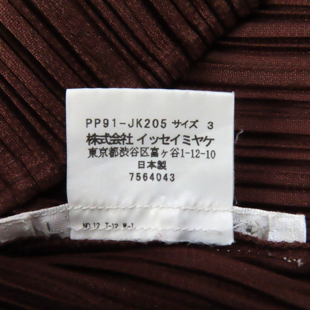 PLEATS PLEASE Cut PP91-JK205 Main: 100% polyester Brown Women 3 Used Authentic