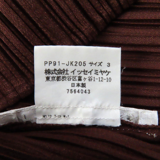 PLEATS PLEASE Cut PP91-JK205 Main: 100% polyester Brown Women 3 Used Authentic