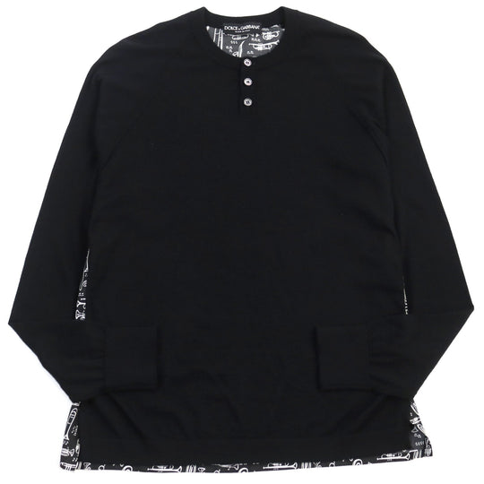 DOLCE&GABBANA knit GQ502K / F78A3 Main: 70% cashmere, Main: 30% silk Black type mens 44 Used Authentic