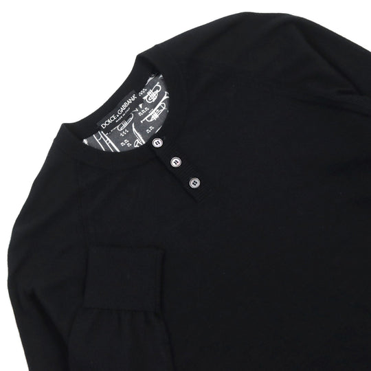 DOLCE&GABBANA knit GQ502K / F78A3 Main: 70% cashmere, Main: 30% silk Black type mens 44 Used Authentic