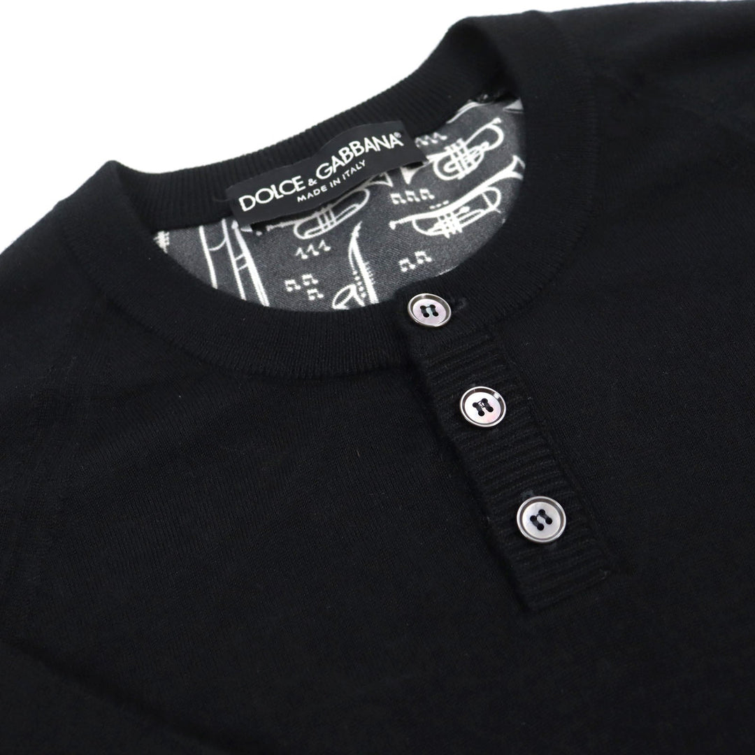 DOLCE&GABBANA knit GQ502K / F78A3 Main: 70% cashmere, Main: 30% silk Black type mens 44 Used Authentic