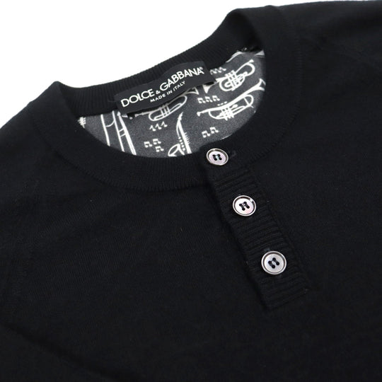 DOLCE&GABBANA knit GQ502K / F78A3 Main: 70% cashmere, Main: 30% silk Black type mens 44 Used Authentic