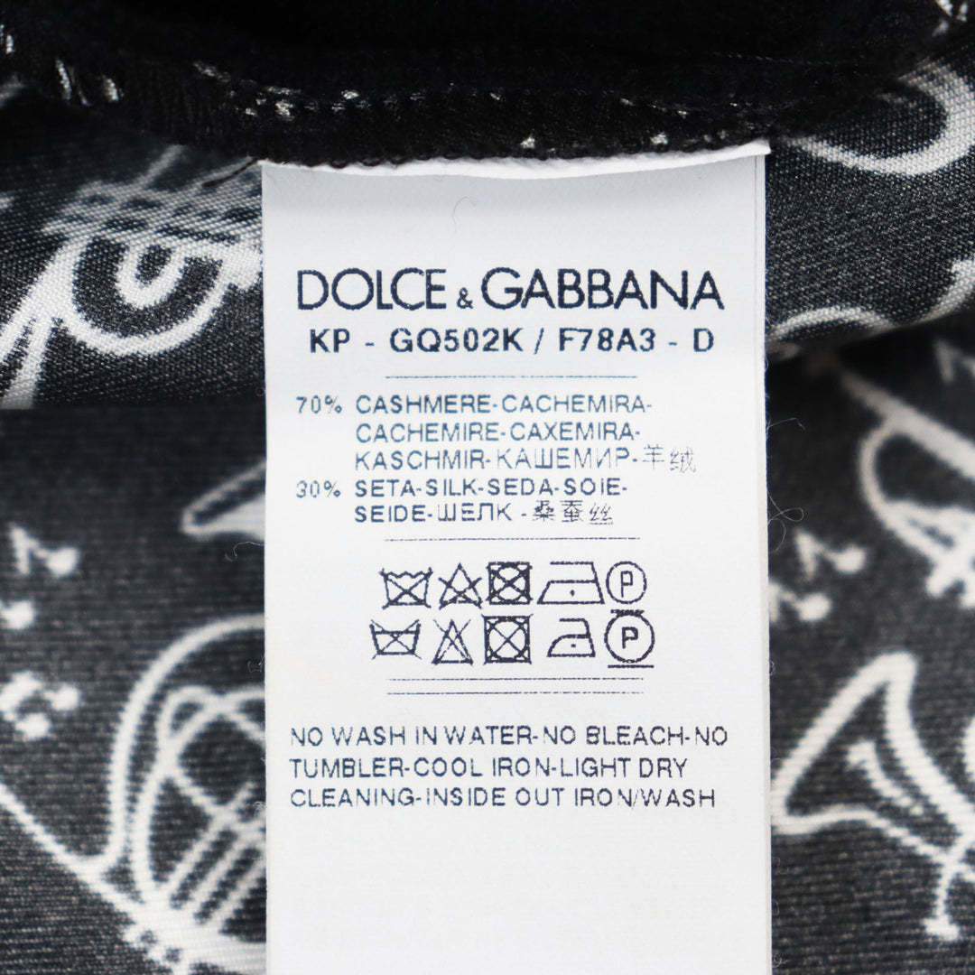 DOLCE&GABBANA knit GQ502K / F78A3 Main: 70% cashmere, Main: 30% silk Black type mens 44 Used Authentic