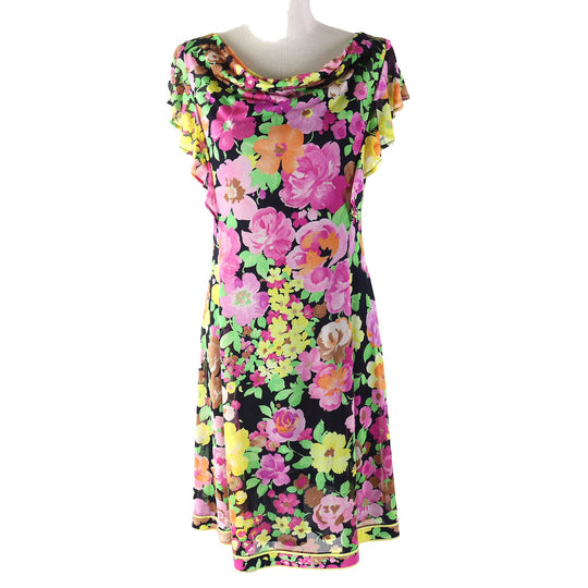 LEONARD FASHION one piece Main: 65% acetate, Main: 35% polyester Black multicolor Women 38 Used Authentic