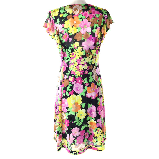 LEONARD FASHION one piece Main: 65% acetate, Main: 35% polyester Black multicolor Women 38 Used Authentic