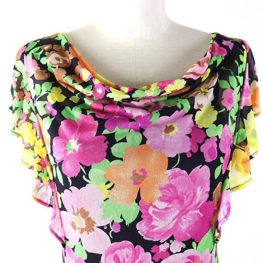 LEONARD FASHION one piece Main: 65% acetate, Main: 35% polyester Black multicolor Women 38 Used Authentic