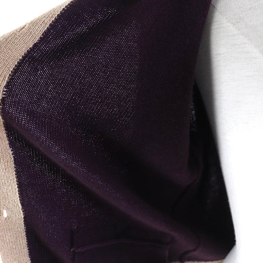 CHANEL cardigan 17A P57065 Main: 98% cashmere, Main: 2% polyester PLUM/GOLDEN BEIGE Women 38 Used Authentic