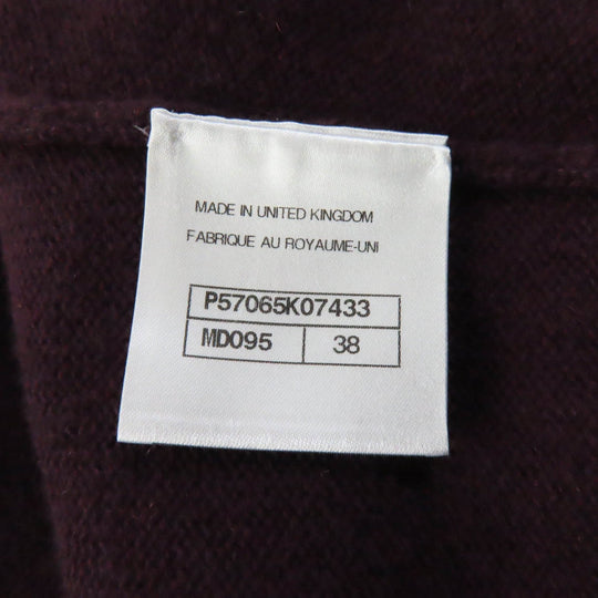 CHANEL cardigan 17A P57065 Main: 98% cashmere, Main: 2% polyester PLUM/GOLDEN BEIGE Women 38 Used Authentic