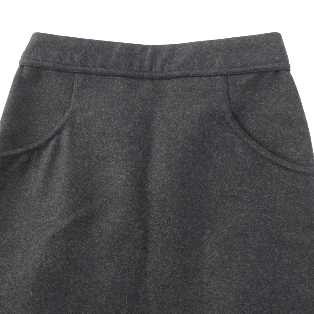 CHANEL skirt 11A P41836 Outer: 60% wool, Outer: 38% angora, Outer: 1% polyurethane, Outer: 1% nylon, Lining: 100% silk Dark gray Women 36 Used Authentic