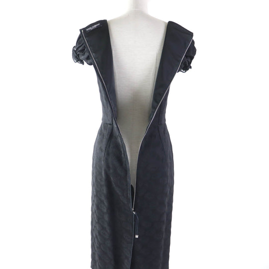 DOLCE&GABBANA one piece Outer: 79% acetate, Outer: 18% nylon, Outer: 3% elastane (polyurethane), Lining: 78% acetate, Lining: 16% nylon, Lining: 6% elastane black Women 38 Used Authentic