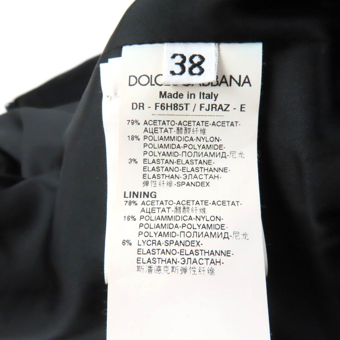 DOLCE&GABBANA one piece Outer: 79% acetate, Outer: 18% nylon, Outer: 3% elastane (polyurethane), Lining: 78% acetate, Lining: 16% nylon, Lining: 6% elastane black Women 38 Used Authentic