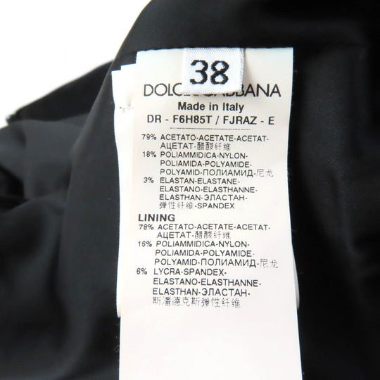 DOLCE&GABBANA one piece Outer: 79% acetate, Outer: 18% nylon, Outer: 3% elastane (polyurethane), Lining: 78% acetate, Lining: 16% nylon, Lining: 6% elastane black Women 38 Used Authentic