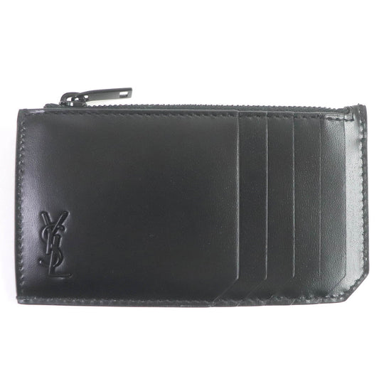 SAINT LAURENT PARIS Coin case 629899 Main: Leather black mens Used Authentic