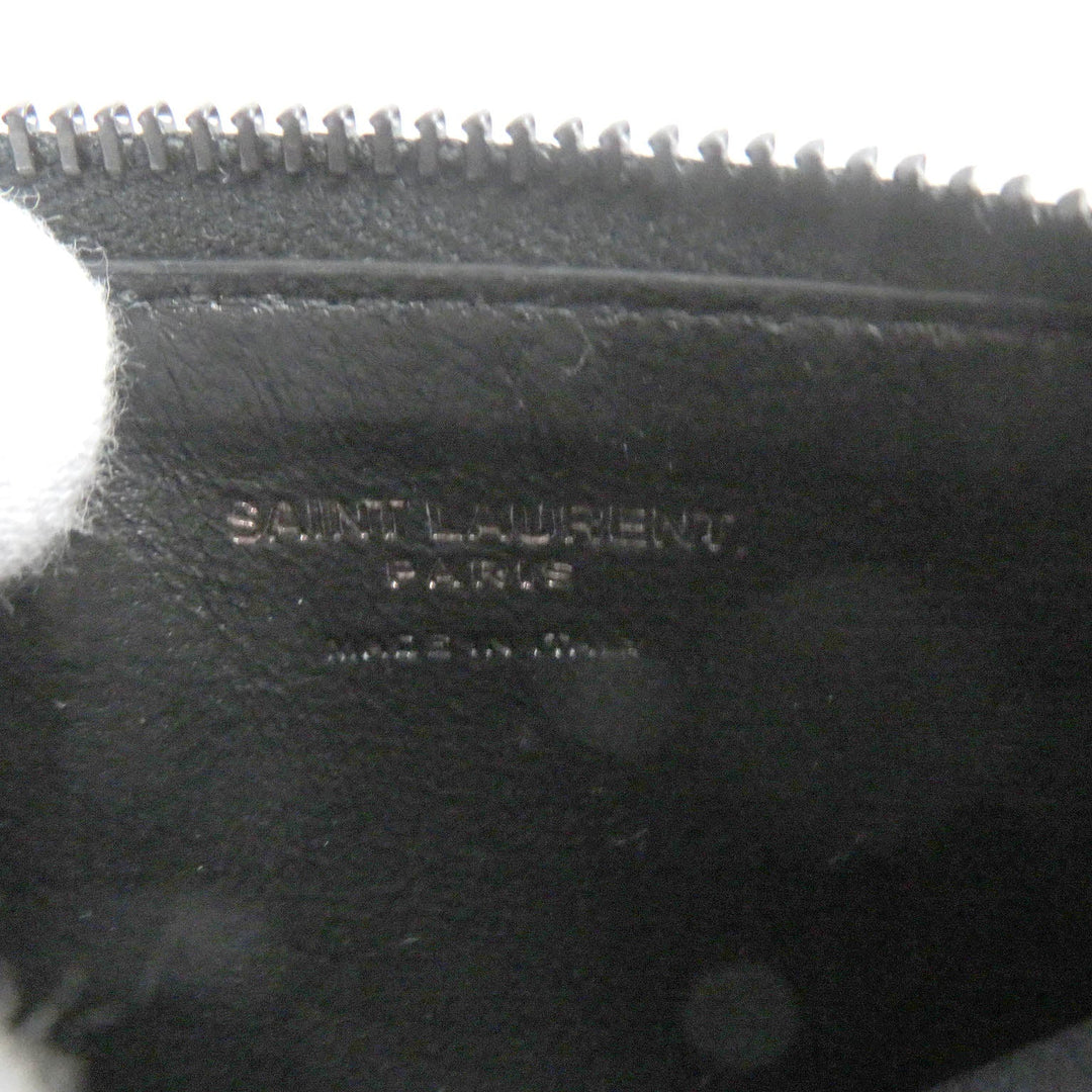 SAINT LAURENT PARIS Coin case 629899 Main: Leather black mens Used Authentic
