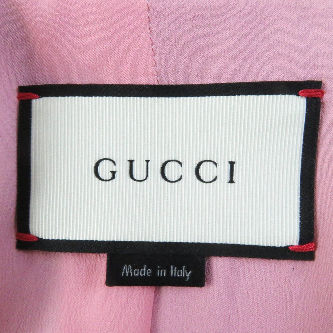 GUCCI 432417 Outer: 51% wool, Outer: 49% silk, Lining: 71% acetate, Lining: 29% silk, Sleeve lining: 100% rayon Navy Women 38 Used Authentic
