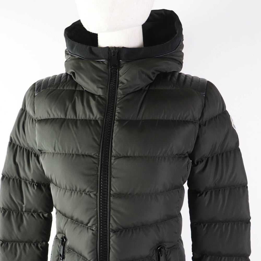 MONCLER down coat Outer: 100% nylon, Lining: 100% nylon, Filling: 90% down, Filling: 10% feather, Hood lining: 100% nylon, Other fabric: 81% nylon, 19% polyurethane, Other fabric: sheep leather Dark khaki TALEVE Talev Women 00 Used Authentic