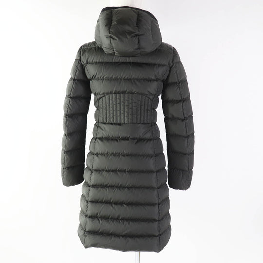 MONCLER down coat Outer: 100% nylon, Lining: 100% nylon, Filling: 90% down, Filling: 10% feather, Hood lining: 100% nylon, Other fabric: 81% nylon, 19% polyurethane, Other fabric: sheep leather Dark khaki TALEVE Talev Women 00 Used Authentic