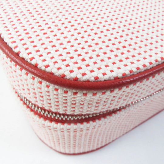 HERMES Cosmetics Pouch 100% cotton Other: 92% cotton, 8% polyurethane Orange red Escal Women Used Authentic