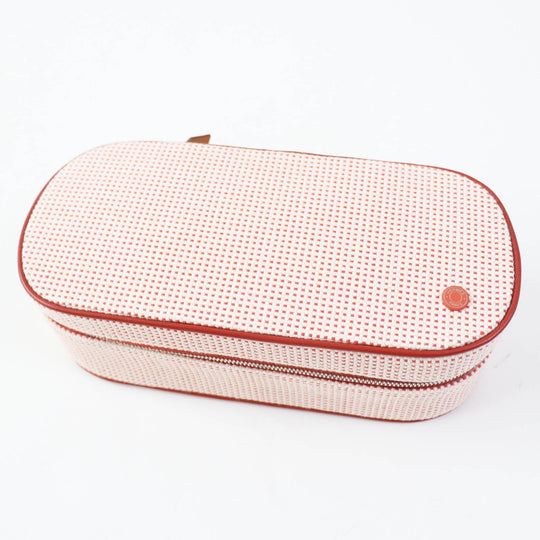 HERMES Cosmetics Pouch 100% cotton Other: 92% cotton, 8% polyurethane Orange red Escal Women Used Authentic