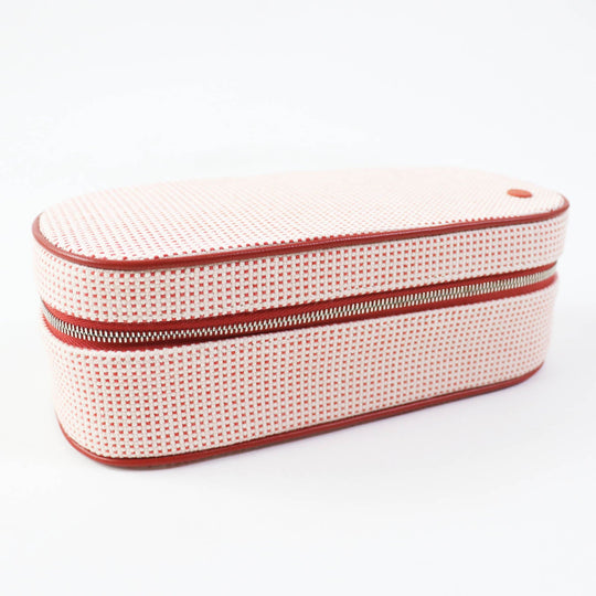 HERMES Cosmetics Pouch 100% cotton Other: 92% cotton, 8% polyurethane Orange red Escal Women Used Authentic