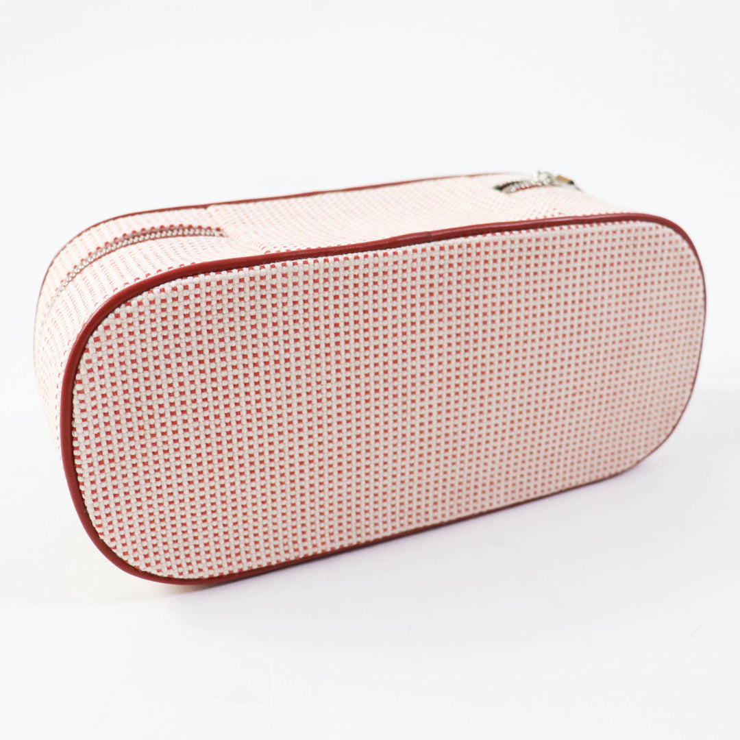 HERMES Cosmetics Pouch 100% cotton Other: 92% cotton, 8% polyurethane Orange red Escal Women Used Authentic