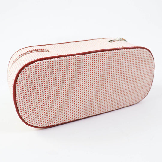 HERMES Cosmetics Pouch 100% cotton Other: 92% cotton, 8% polyurethane Orange red Escal Women Used Authentic