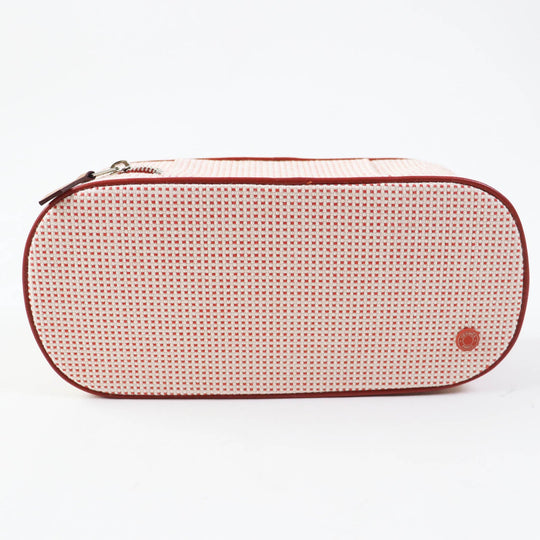 HERMES Cosmetics Pouch 100% cotton Other: 92% cotton, 8% polyurethane Orange red Escal Women Used Authentic