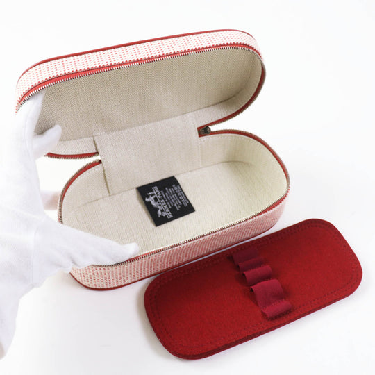 HERMES Cosmetics Pouch 100% cotton Other: 92% cotton, 8% polyurethane Orange red Escal Women Used Authentic