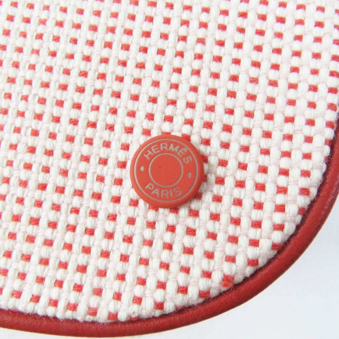 HERMES Cosmetics Pouch 100% cotton Other: 92% cotton, 8% polyurethane Orange red Escal Women Used Authentic