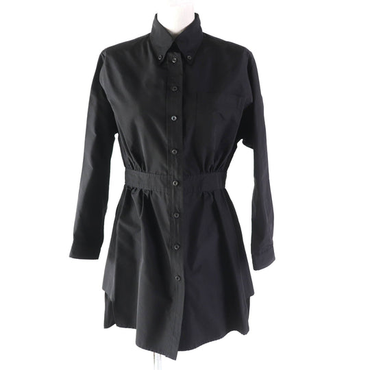 PRADA Long sleeve shirt APD1 Main: 100% silk black Women 38S Used Authentic