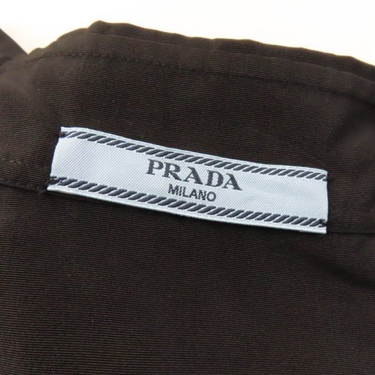 PRADA Long sleeve shirt APD1 Main: 100% silk black Women 38S Used Authentic