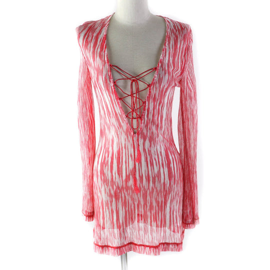 Missoni Cut Main: 100% rayon Red white Women 40 Used Authentic