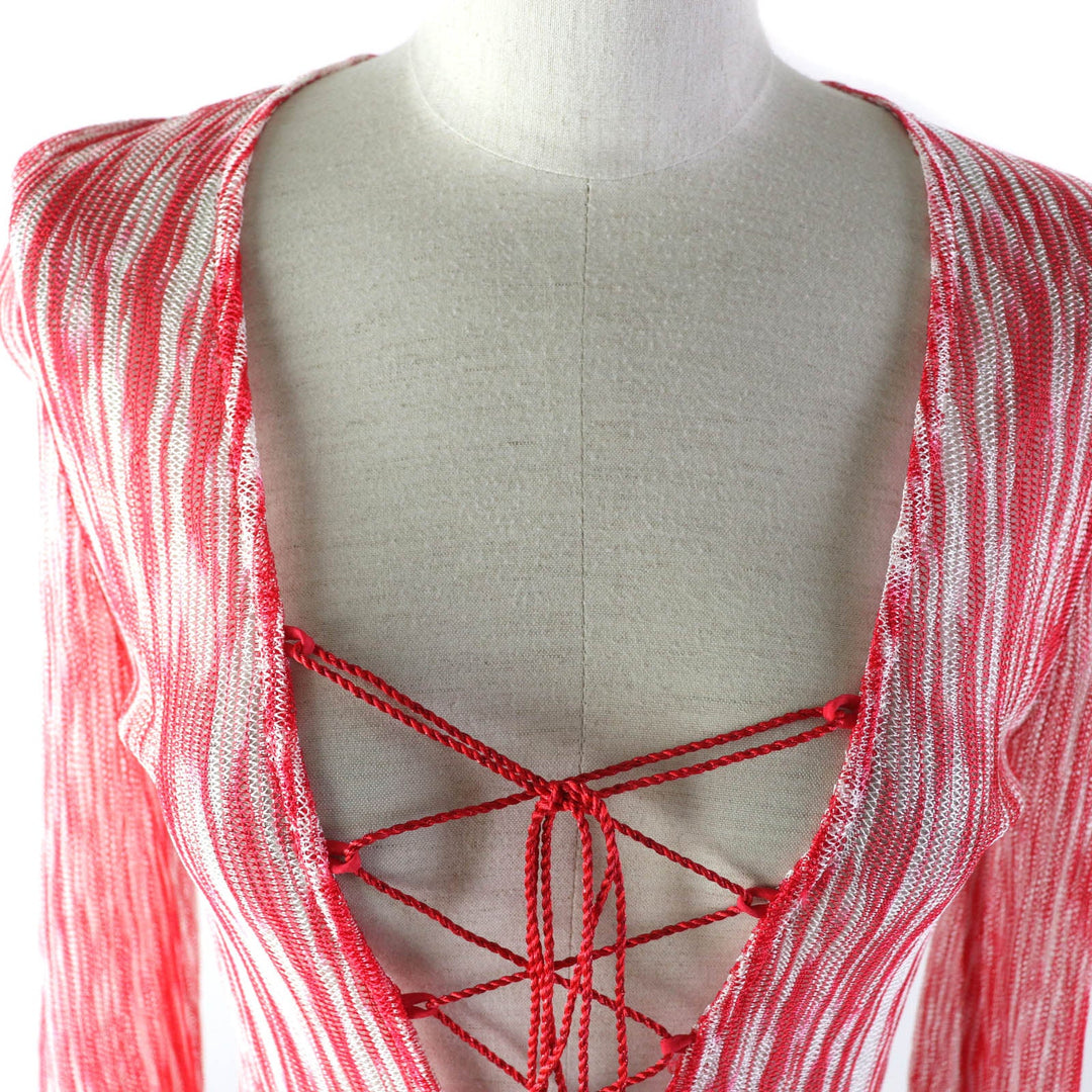 Missoni Cut Main: 100% rayon Red white Women 40 Used Authentic