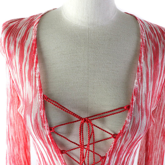 Missoni Cut Main: 100% rayon Red white Women 40 Used Authentic