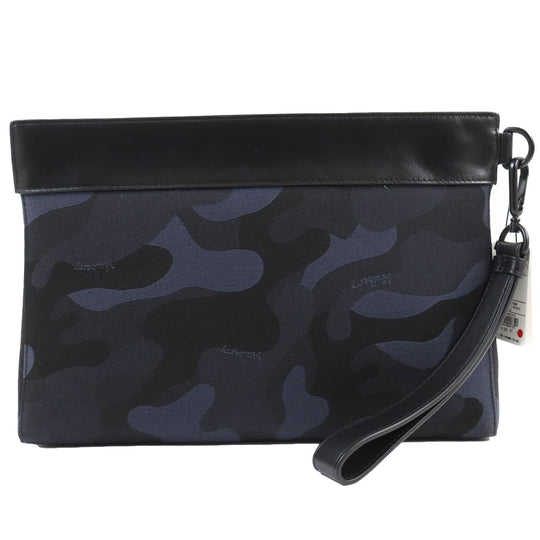 MULBERRY Clutch bag RL5593 Part: Leather Navy black mens Used Authentic