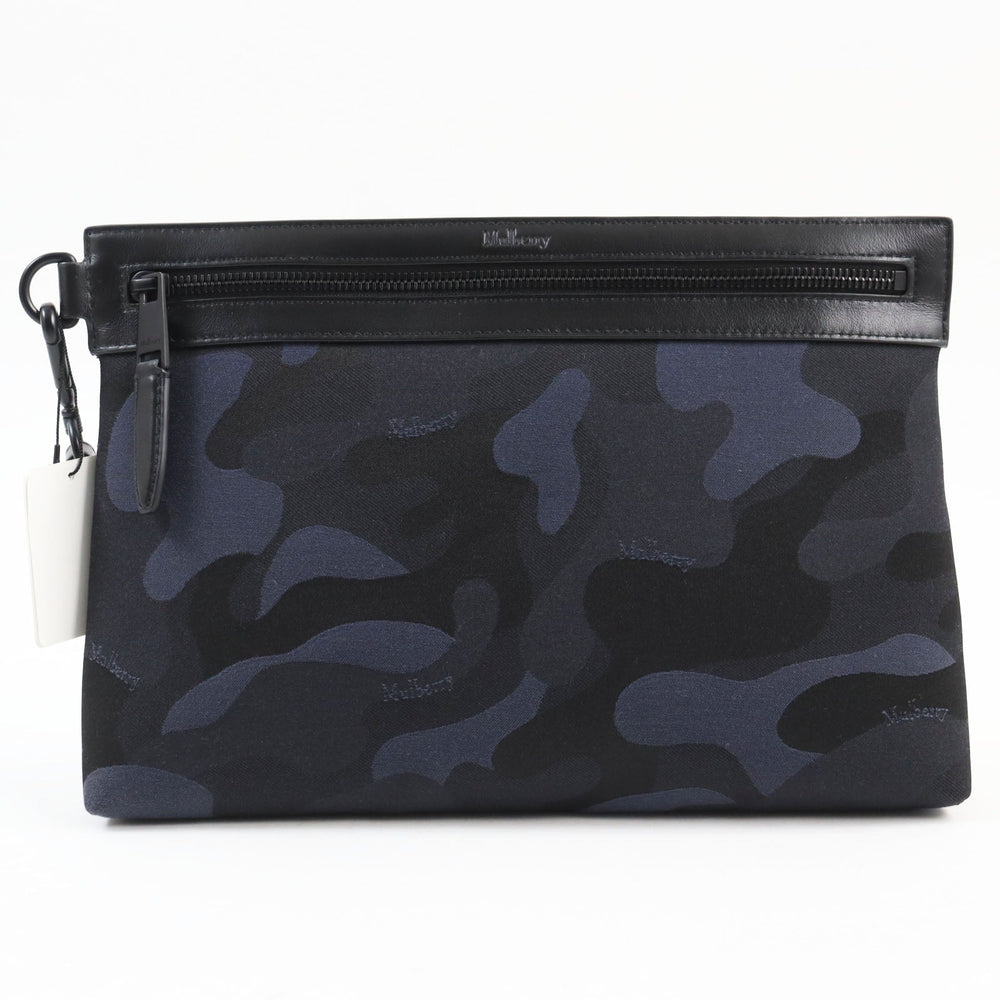 MULBERRY Clutch bag RL5593 Part: Leather Navy black mens Used Authentic