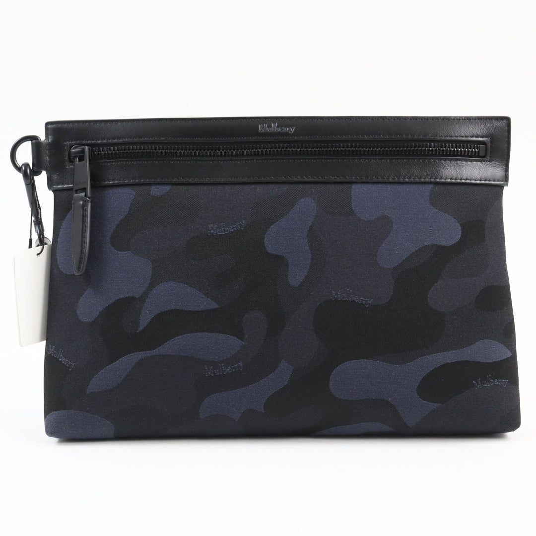 MULBERRY Clutch bag RL5593 Part: Leather Navy black mens Used Authentic