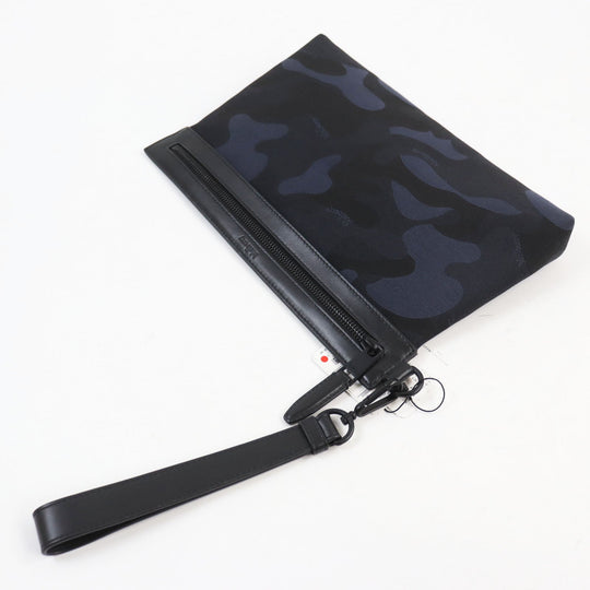 MULBERRY Clutch bag RL5593 Part: Leather Navy black mens Used Authentic