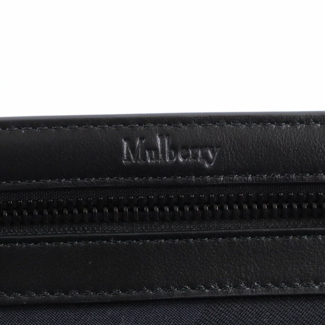 MULBERRY Clutch bag RL5593 Part: Leather Navy black mens Used Authentic