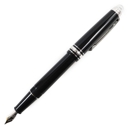 MONTBLANC fountain pen Main: Resin, Nib: K14, Stone: Diamond 0.03ct Black Silver Meisterstck Pix mens Used Authentic