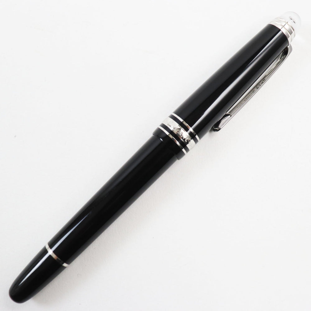 MONTBLANC fountain pen Main: Resin, Nib: K14, Stone: Diamond 0.03ct Black Silver Meisterstck Pix mens Used Authentic