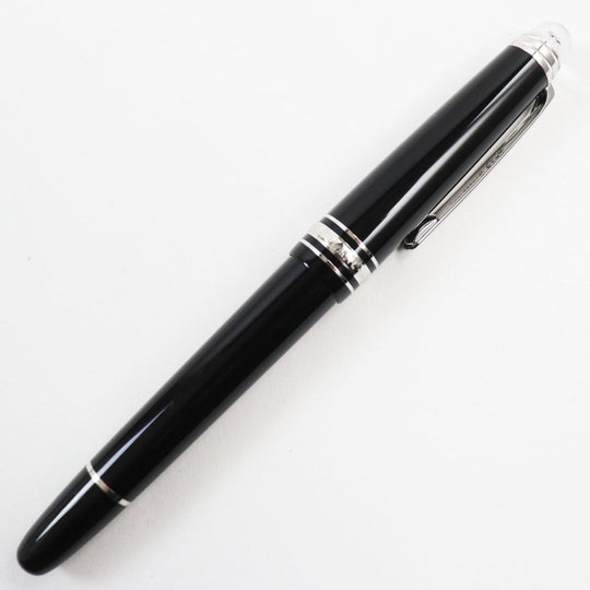MONTBLANC fountain pen Main: Resin, Nib: K14, Stone: Diamond 0.03ct Black Silver Meisterstck Pix mens Used Authentic