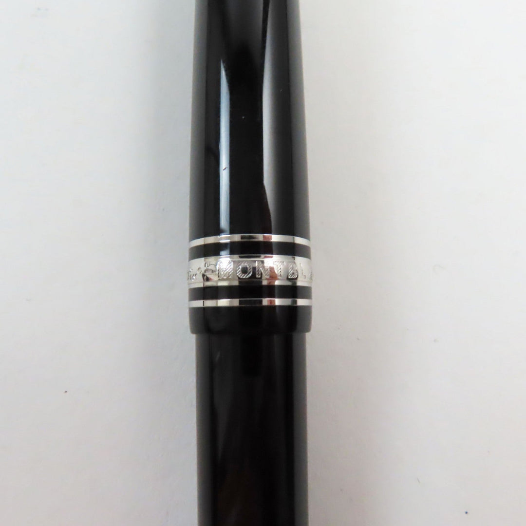 MONTBLANC fountain pen Main: Resin, Nib: K14, Stone: Diamond 0.03ct Black Silver Meisterstck Pix mens Used Authentic
