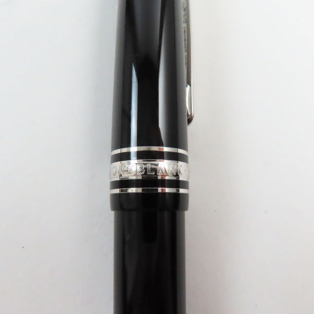 MONTBLANC fountain pen Main: Resin, Nib: K14, Stone: Diamond 0.03ct Black Silver Meisterstck Pix mens Used Authentic