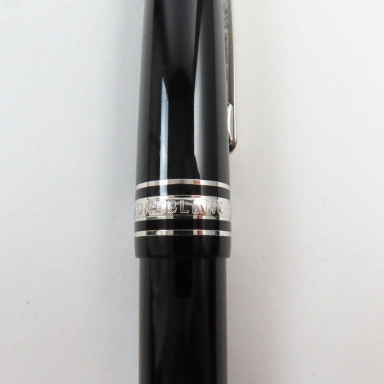 MONTBLANC fountain pen Main: Resin, Nib: K14, Stone: Diamond 0.03ct Black Silver Meisterstck Pix mens Used Authentic