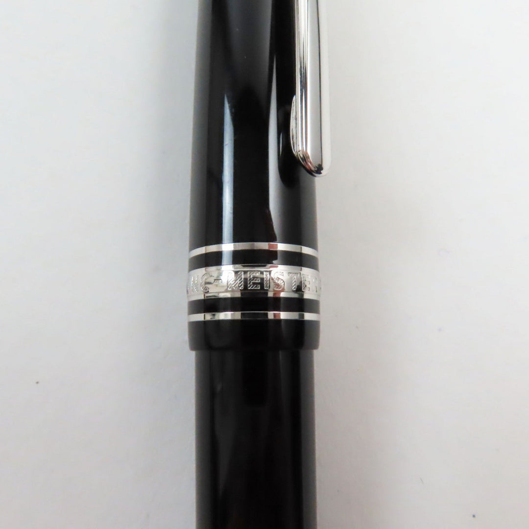 MONTBLANC fountain pen Main: Resin, Nib: K14, Stone: Diamond 0.03ct Black Silver Meisterstck Pix mens Used Authentic