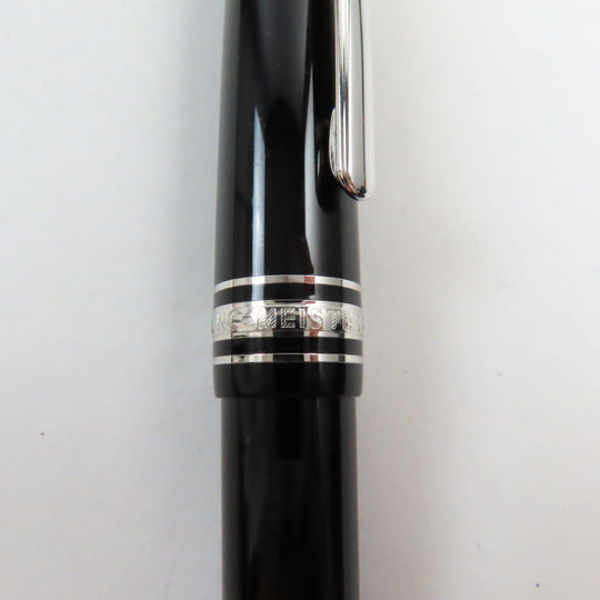 MONTBLANC fountain pen Main: Resin, Nib: K14, Stone: Diamond 0.03ct Black Silver Meisterstck Pix mens Used Authentic