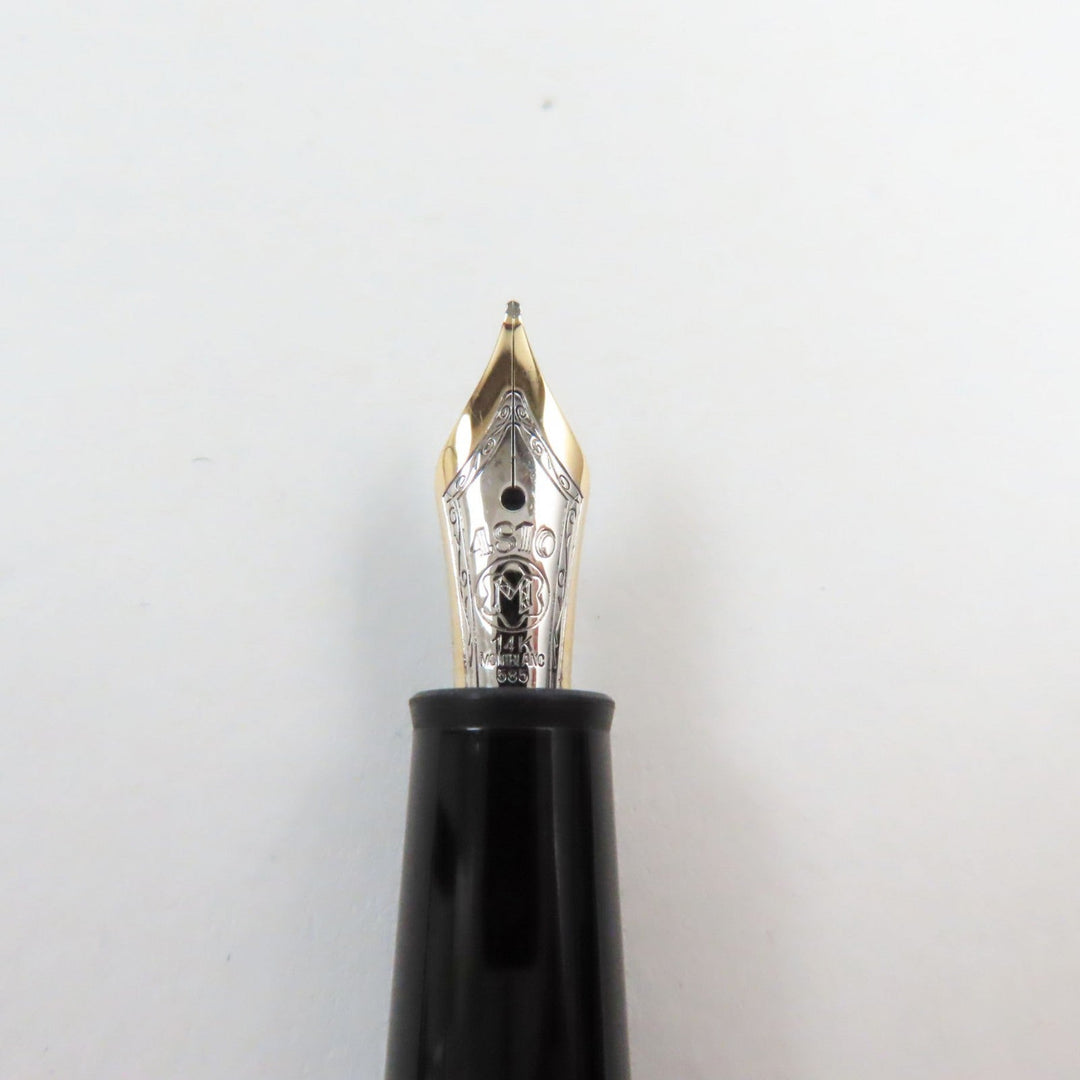 MONTBLANC fountain pen Main: Resin, Nib: K14, Stone: Diamond 0.03ct Black Silver Meisterstck Pix mens Used Authentic