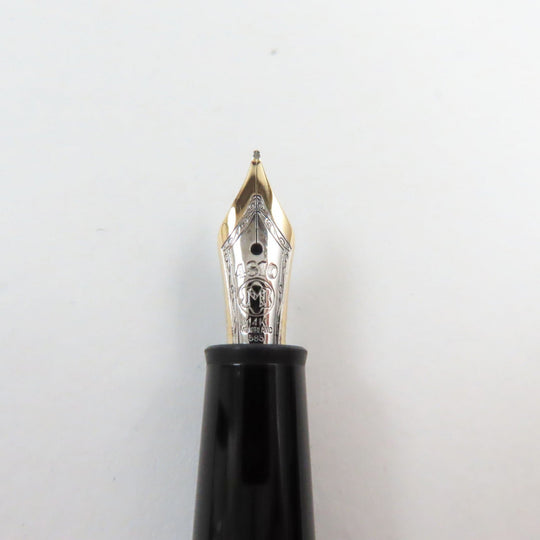MONTBLANC fountain pen Main: Resin, Nib: K14, Stone: Diamond 0.03ct Black Silver Meisterstck Pix mens Used Authentic