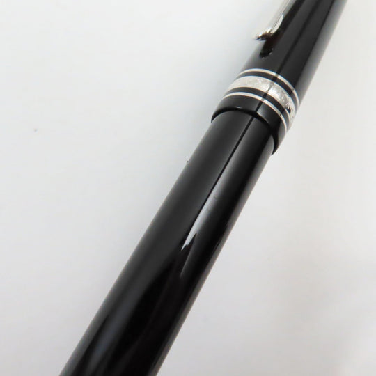 MONTBLANC fountain pen Main: Resin, Nib: K14, Stone: Diamond 0.03ct Black Silver Meisterstck Pix mens Used Authentic
